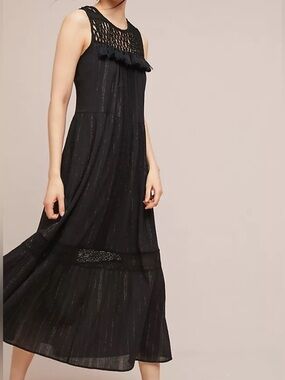 Anthropologie Abilene Maxi Dress black size L
